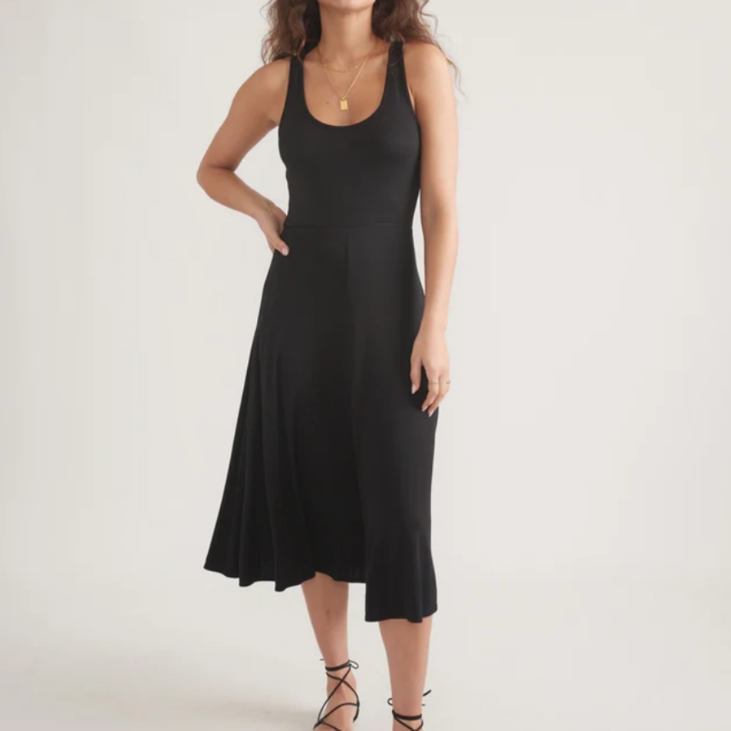 Marine Layer Black Midi Tank Dress